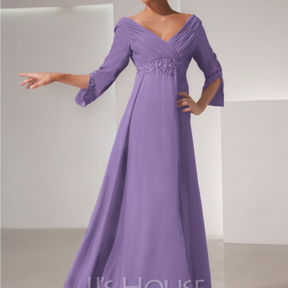 Lilac Chiffon Evening Dress